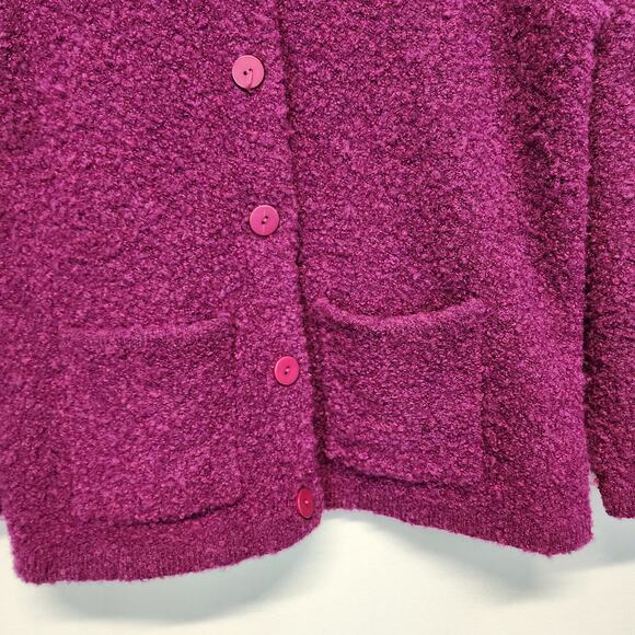 Vintage Marisa Christina Cardigan Sweater Size S Purple Wool Blend Boucle Knit - Picture 6 of 10